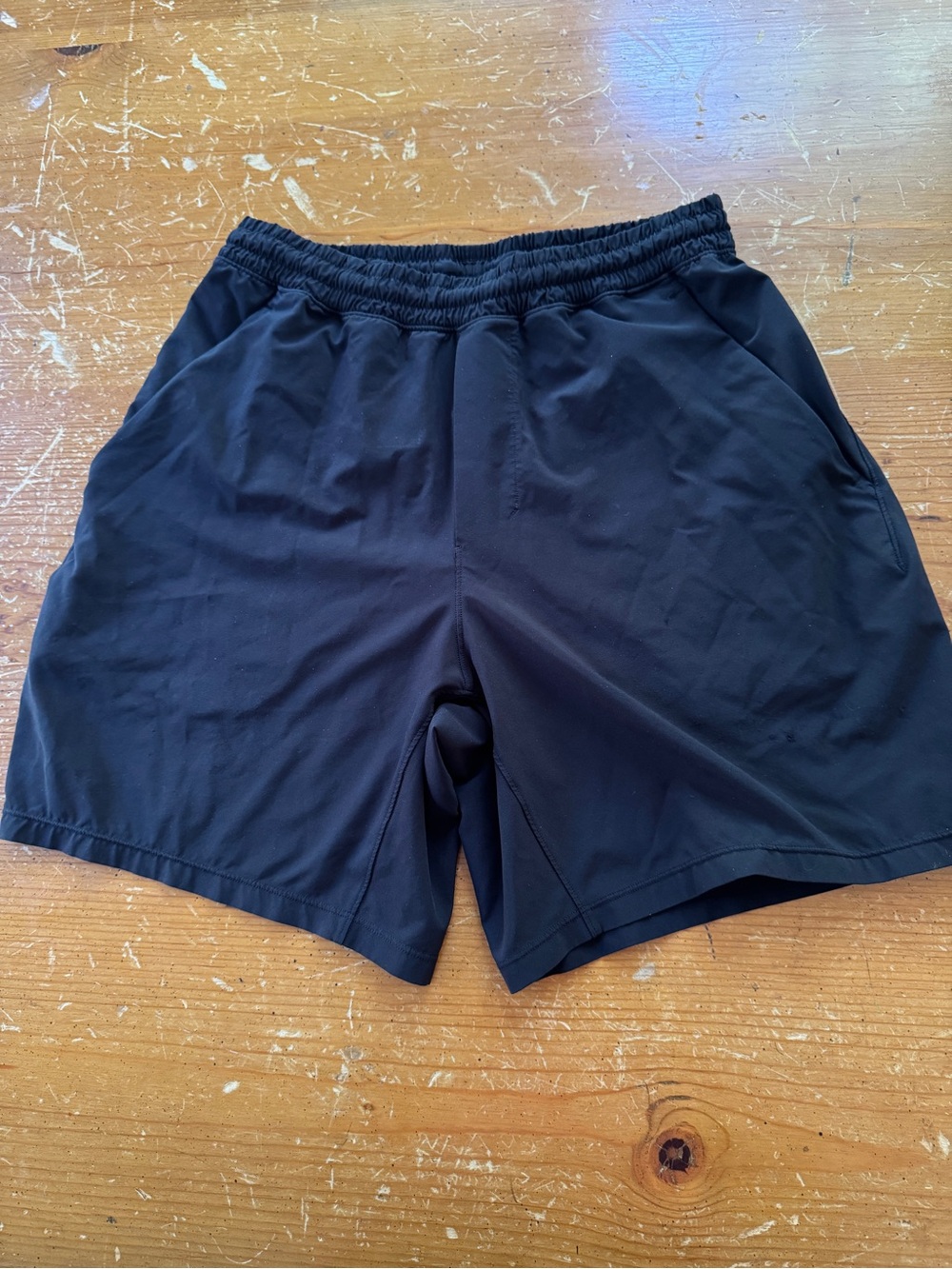 Lululemon Men's Black Pacebreaker Shorts - w/o liner, men’s M, 7 in inseam